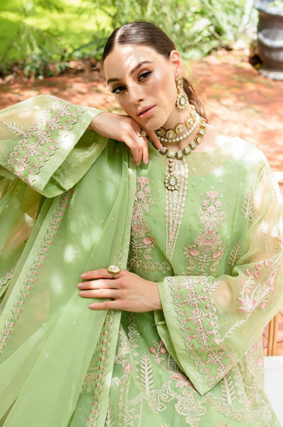 Maryum N Maria | Sorina Luxury Chiffon 23 | Lilly Green (MW23-506) -  Maryum N Maria Formal - Original Designer Dress - House of Maryam