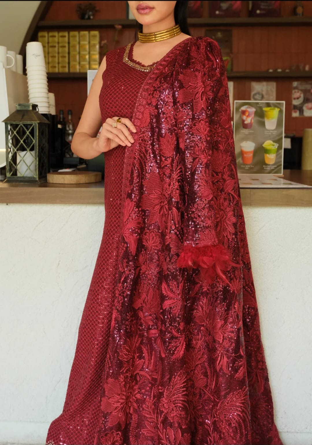 Mysie by Tahira | Eid Festive | CRIMSON, image 3