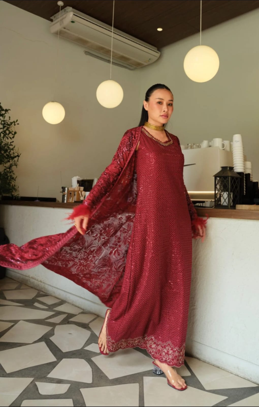 Mysie by Tahira | Eid Festive | CRIMSON, image 2