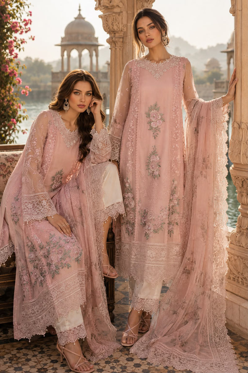 Saadia Asad | Nooriyah Luxury Chiffon | D2 - Satin Rose, image 3