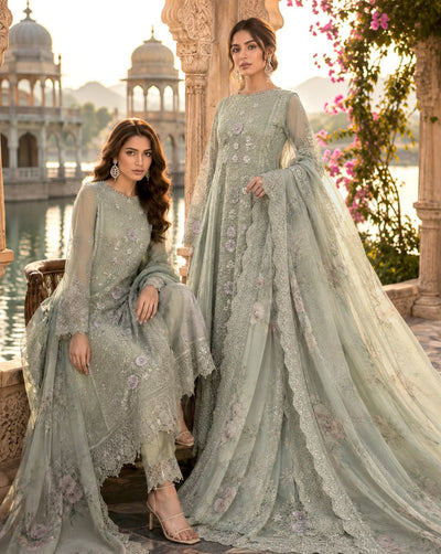 Saadia Asad | Nooriyah Luxury Chiffon | D1 - Pistachio Mist