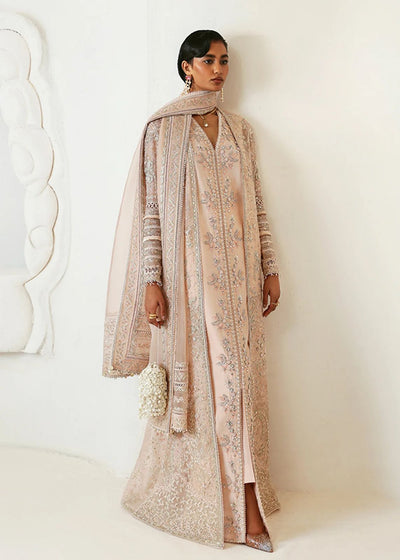 Suffuse Janan peachy blush nude organza jacket suit