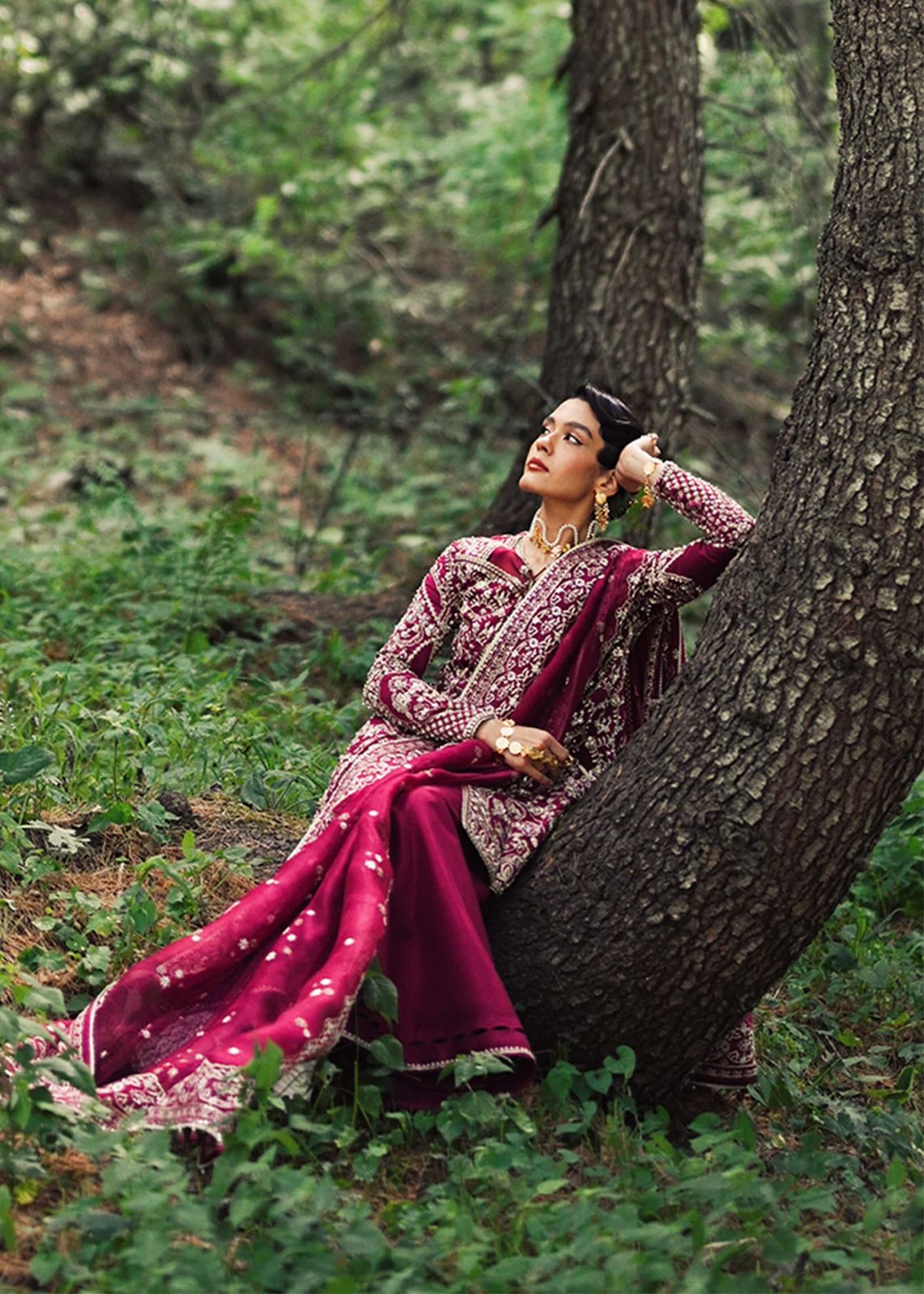 Suffuse Ahlam berry plum peplum and sharara, photo 5