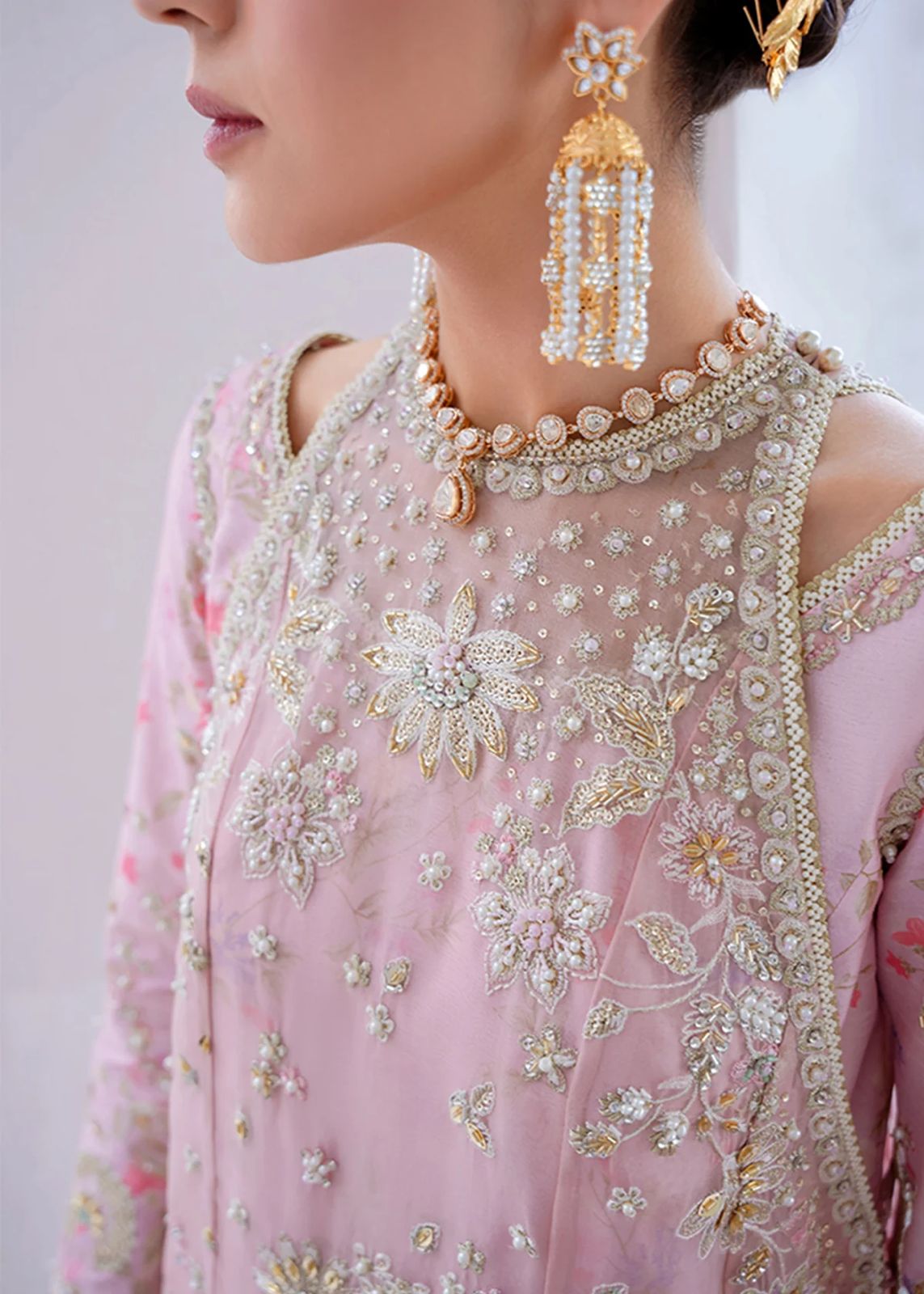 Suffuse Falek powder pink organza halter suit, photo 3