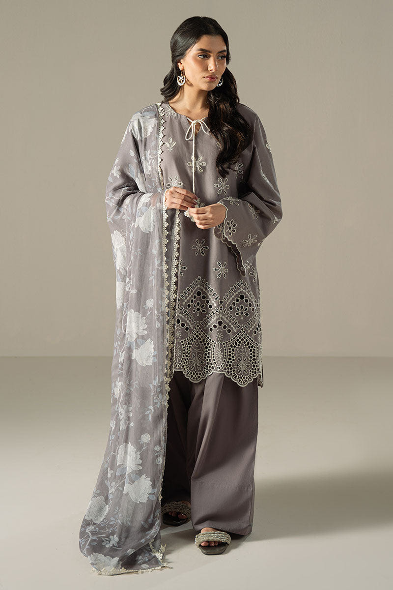 Cross Stitch | Chikankari Lawn 25 | WHISPER ASH -  Cross Stitch Ladies Clothes - Original Designer Dress - House of Maryam