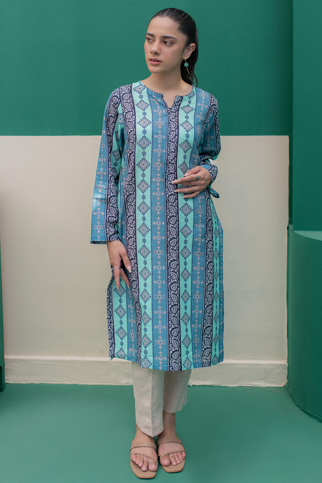 Zellbury | Winter Pret | Kurta - 3045 -  Zellbury Women Essential Pret - Original Designer Dress - House of Maryam