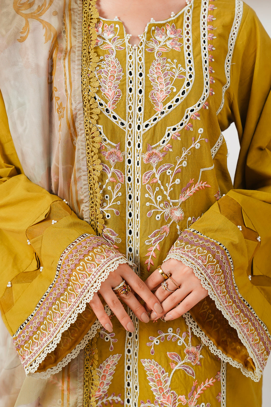 Zellbury | Unstitched 3 Piece Cambric | Embroidered Shirt Shalwar Dupatta - 0156 -  Zellbury Women Signature Unstitched - Original Designer Dress - House of Maryam