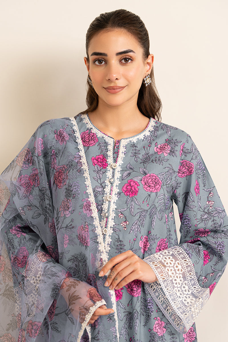 Cross Stitch | Exclusive Pret | Indigo Garden-2 PC (Shirt & Dupatta), image 3