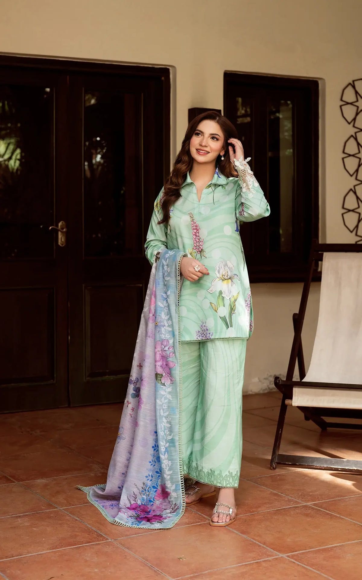 Asifa and Nabeel | Yakin Summer 25 | Floral Mist-(YKL25-04) -  Asifa and Nabeel Ladies Clothes - Original Designer Dress - House of Maryam