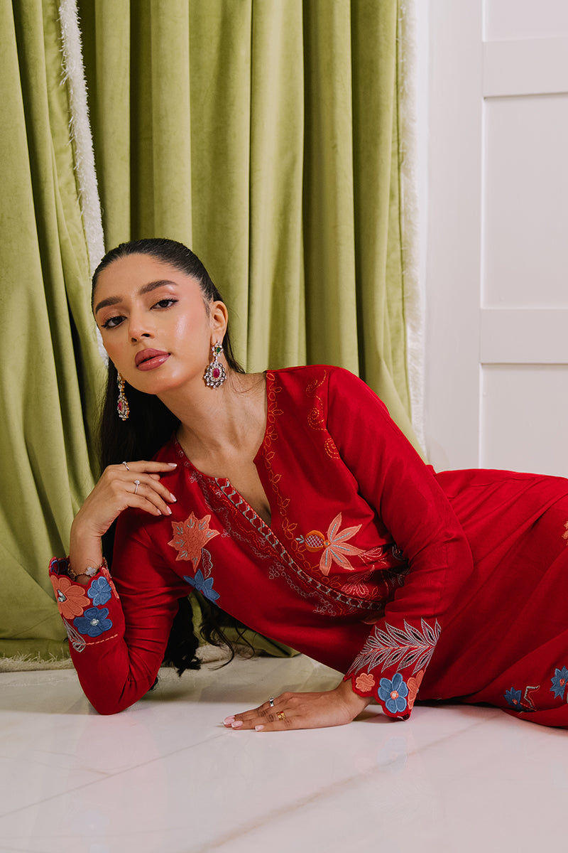 Mina Hasan | Signature Pret | Crimson Dream Kaftan-6