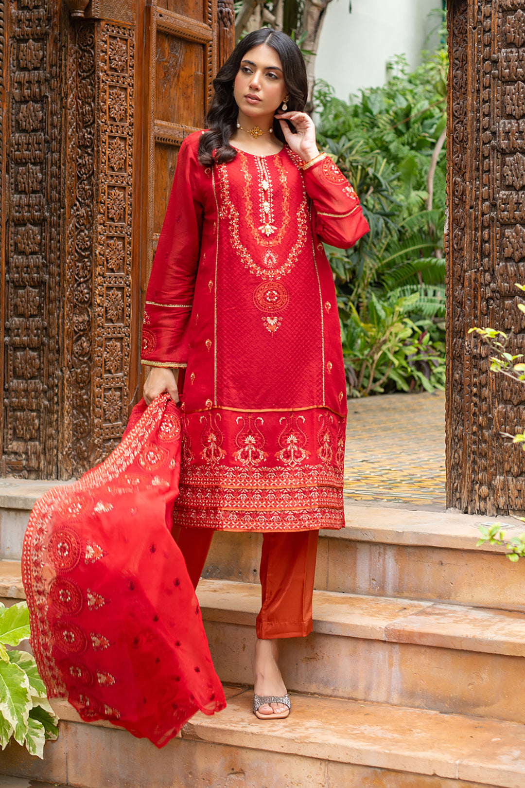 Zellbury | Summer Pret | Embroidered Kurta Dupatta Trouser - 3222