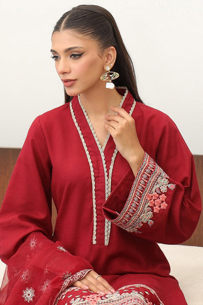 Zellbury | Winter Pret | Embroidered Kurta Dupatta Trouser - 3278 -  Zellbury Women Luxury Pret - Original Designer Dress - House of Maryam