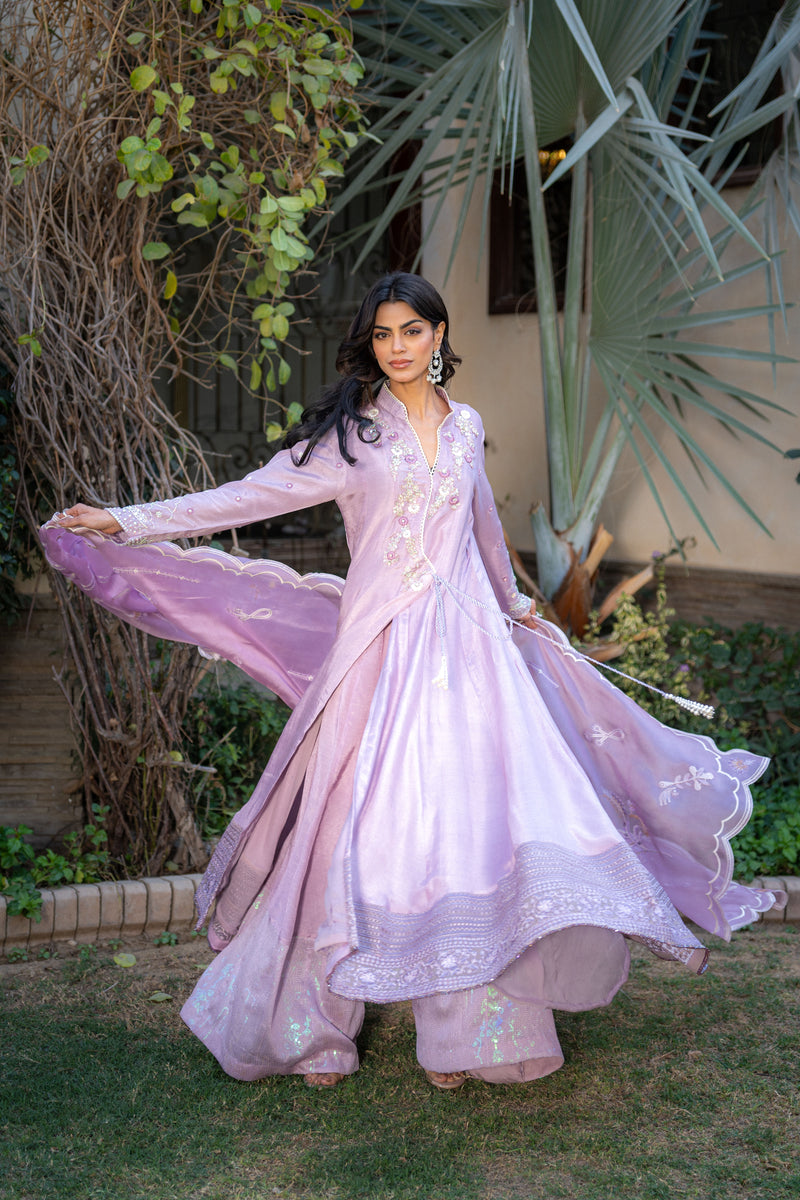 Wahaj M Khan | Pari Collection | Lilac Anarkali -  Wahaj M Khan Ladies Clothes - Original Designer Dress - House of Maryam