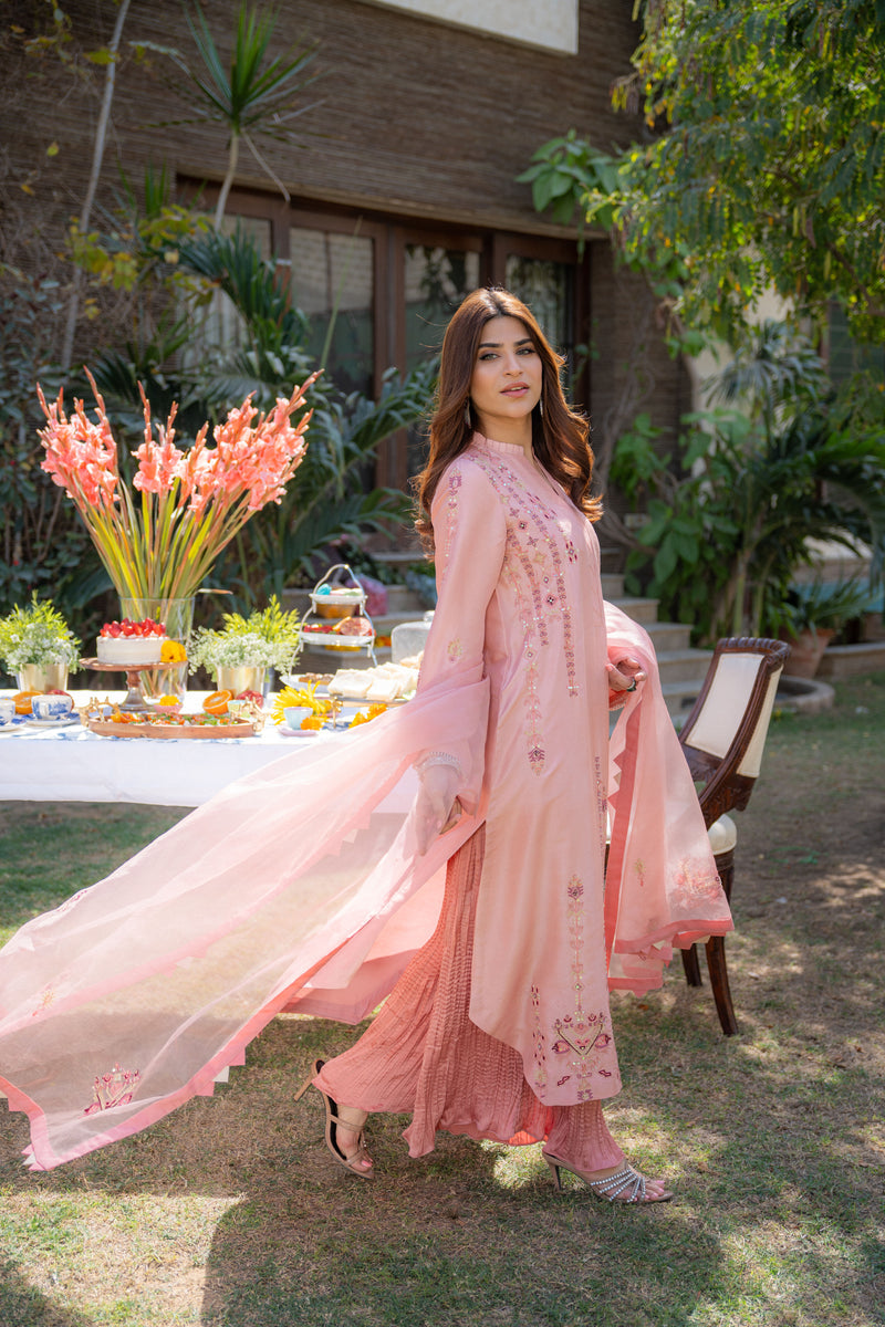 Wahaj M Khan | Pari Collection | Peach pink Pari Outfit -  Wahaj M Khan Ladies Clothes - Original Designer Dress - House of Maryam