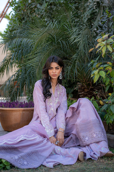 Wahaj M Khan | Pari Collection | Lilac Anarkali -  Wahaj M Khan Ladies Clothes - Original Designer Dress - House of Maryam
