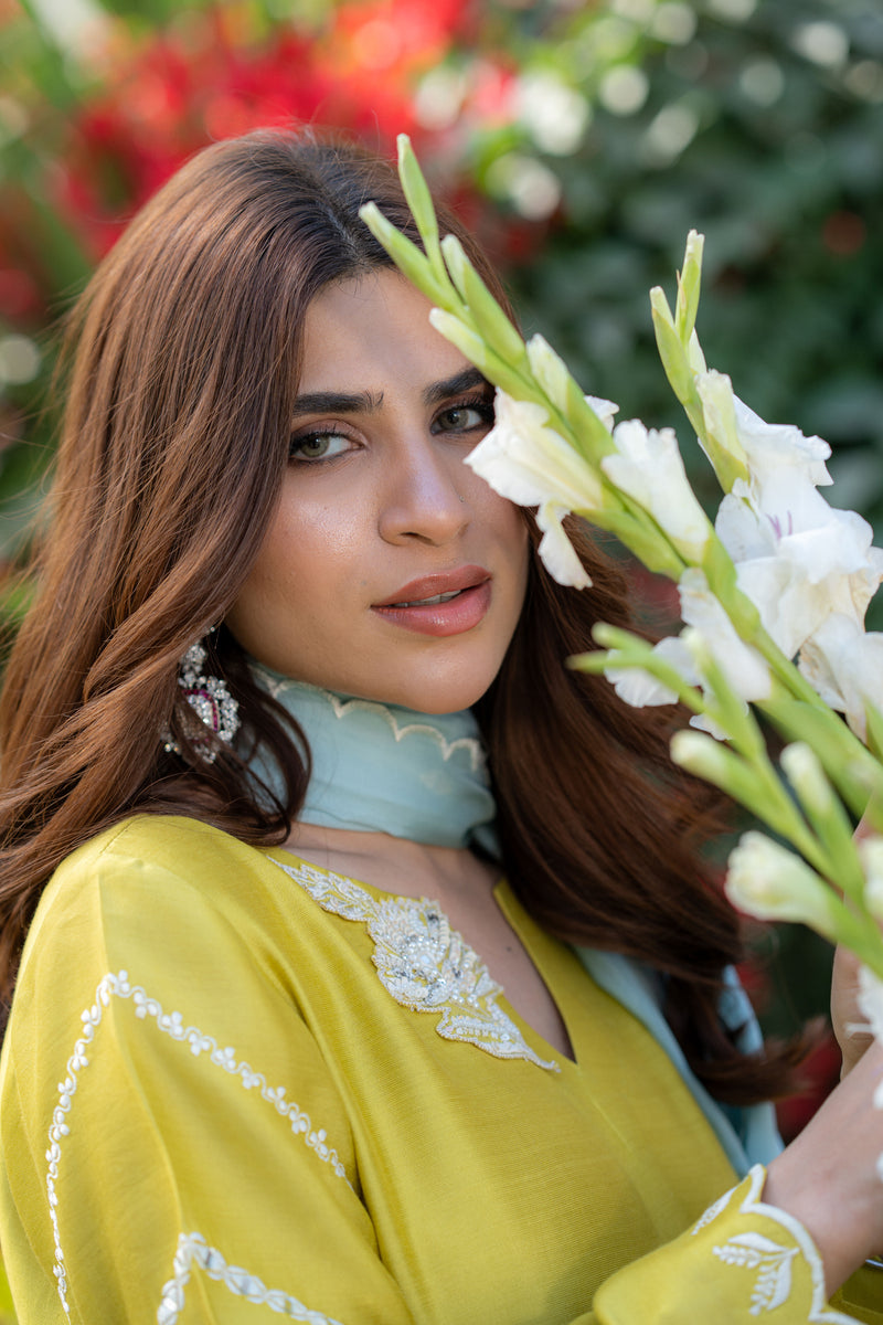 Wahaj M Khan | Pari Collection | Yellow Sheesha Pari Outfit -  Wahaj M Khan Ladies Clothes - Original Designer Dress - House of Maryam