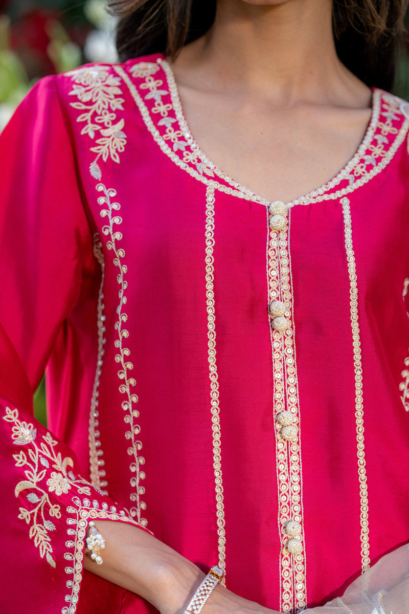 Wahaj M Khan | Pari Collection | Hotpink Sheesha Jacket -  Wahaj M Khan Ladies Clothes - Original Designer Dress - House of Maryam