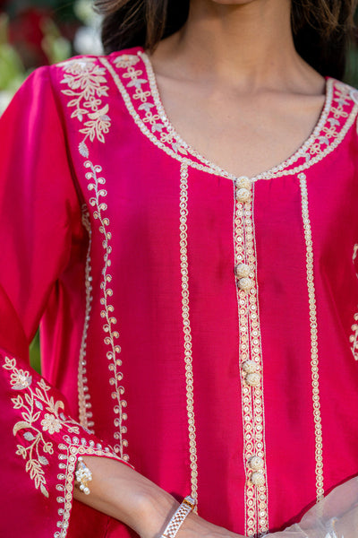 Wahaj M Khan | Pari Collection | Hotpink Sheesha Jacket -  Wahaj M Khan Ladies Clothes - Original Designer Dress - House of Maryam
