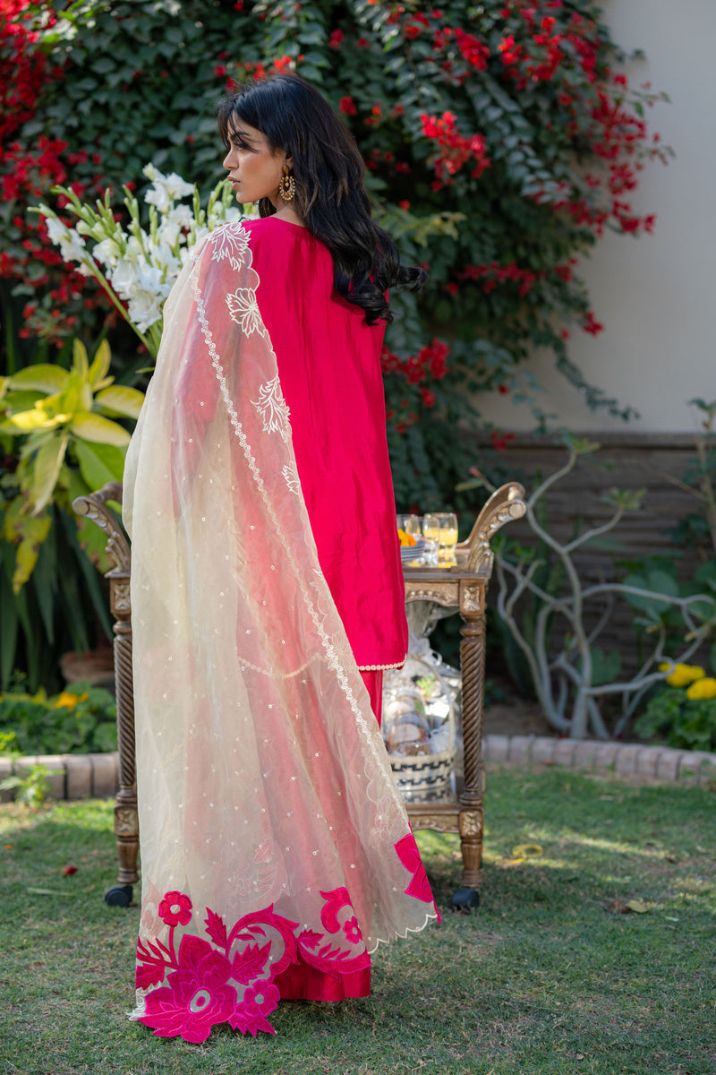 Wahaj M Khan | Pari Collection | Hotpink Sheesha Jacket -  Wahaj M Khan Ladies Clothes - Original Designer Dress - House of Maryam