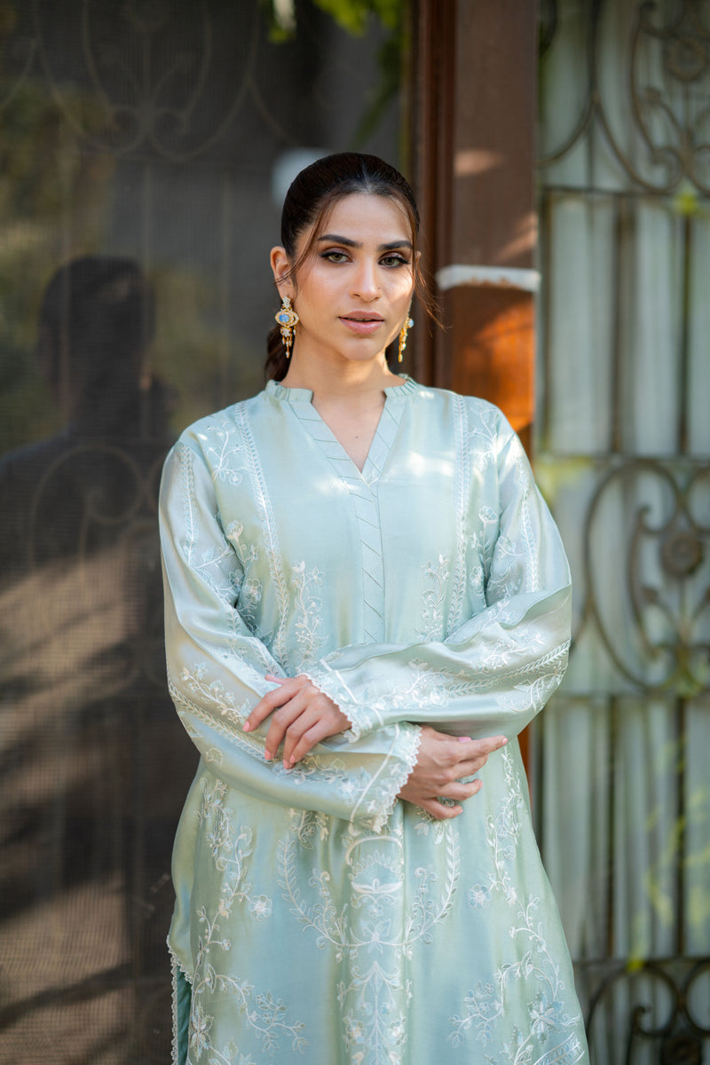 Wahaj M Khan | Pari Collection | Mint Sheesha Pari Set -  Wahaj M Khan Ladies Clothes - Original Designer Dress - House of Maryam