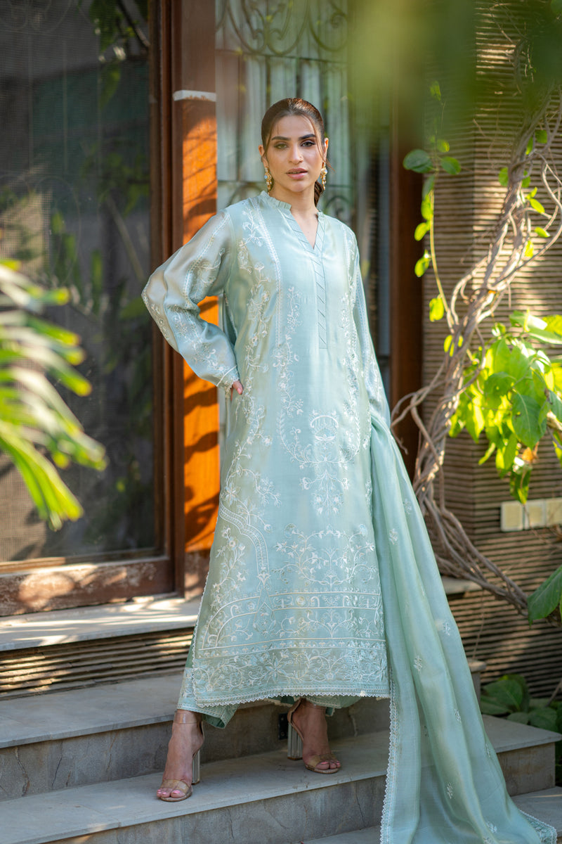 Wahaj M Khan | Pari Collection | Mint Sheesha Pari Set -  Wahaj M Khan Ladies Clothes - Original Designer Dress - House of Maryam