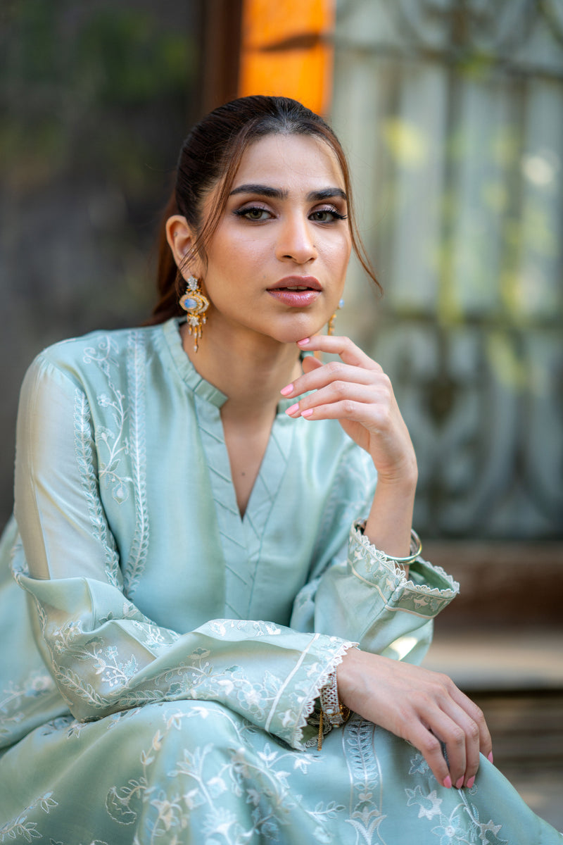 Wahaj M Khan | Pari Collection | Mint Sheesha Pari Set -  Wahaj M Khan Ladies Clothes - Original Designer Dress - House of Maryam