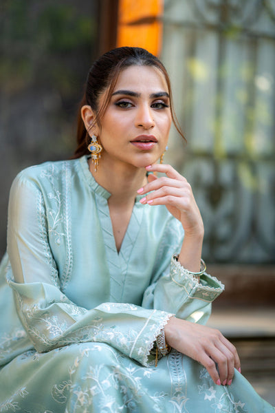 Wahaj M Khan | Pari Collection | Mint Sheesha Pari Set -  Wahaj M Khan Ladies Clothes - Original Designer Dress - House of Maryam