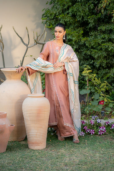 Wahaj M Khan | Pari Collection | Mocha Sheesha Pari Outfit -  Wahaj M Khan Ladies Clothes - Original Designer Dress - House of Maryam