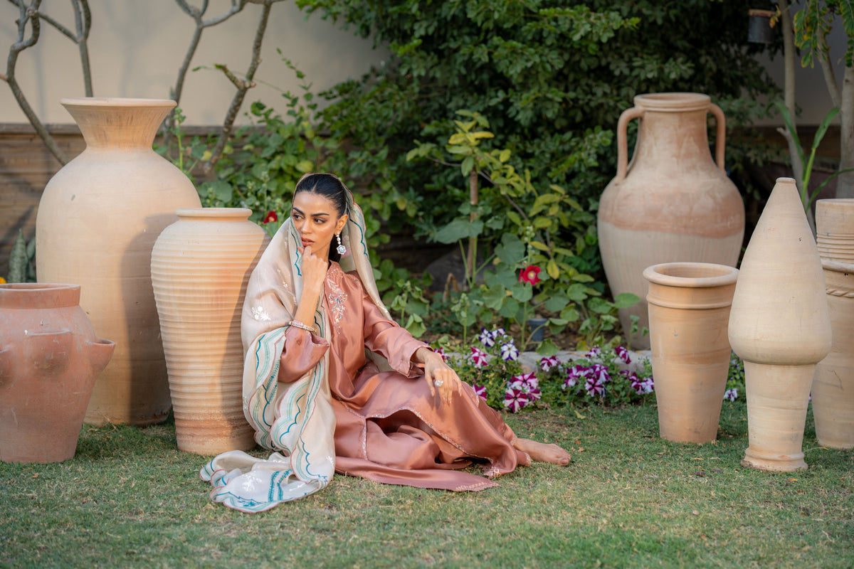 Wahaj M Khan | Pari Collection | Mocha Sheesha Pari Outfit -  Wahaj M Khan Ladies Clothes - Original Designer Dress - House of Maryam