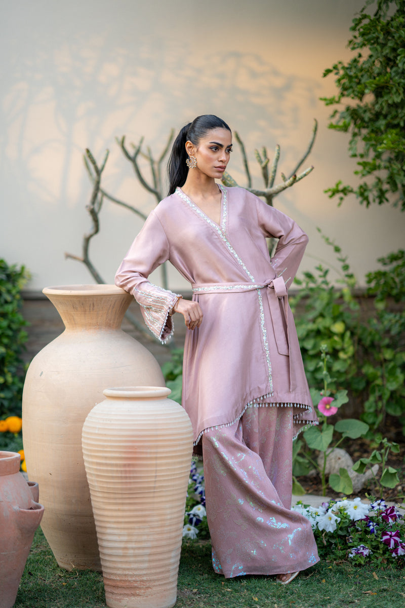 Wahaj M Khan | Pari Collection | Lavender Pari Wrap -  Wahaj M Khan Ladies Clothes - Original Designer Dress - House of Maryam