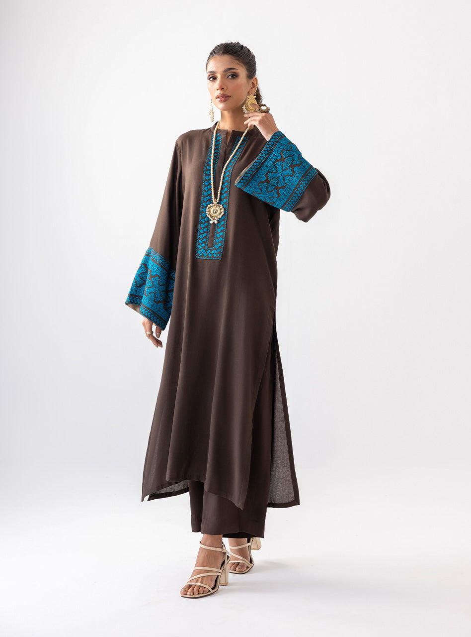 Zainab Chottani | Aara Casual Pret | Dark Chrome -  Zainab Chottani Ladies Clothes - Original Designer Dress - House of Maryam