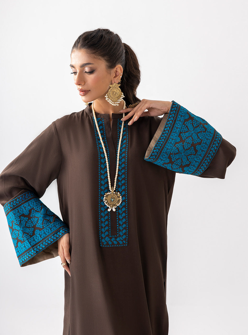 Zainab Chottani | Aara Casual Pret | Dark Chrome -  Zainab Chottani Ladies Clothes - Original Designer Dress - House of Maryam