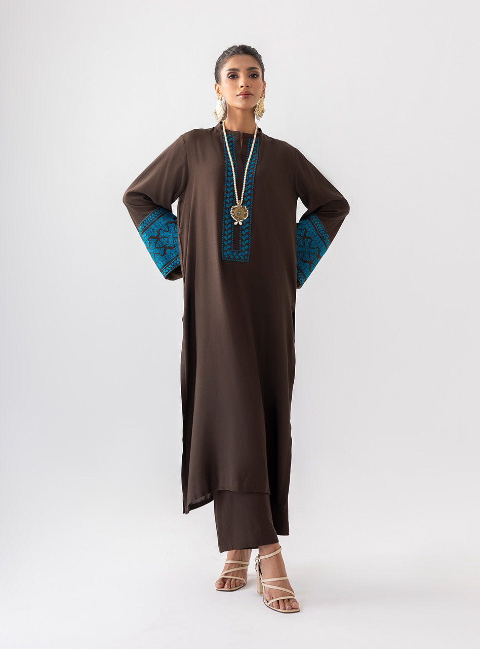Zainab Chottani | Aara Casual Pret | Dark Chrome -  Zainab Chottani Ladies Clothes - Original Designer Dress - House of Maryam