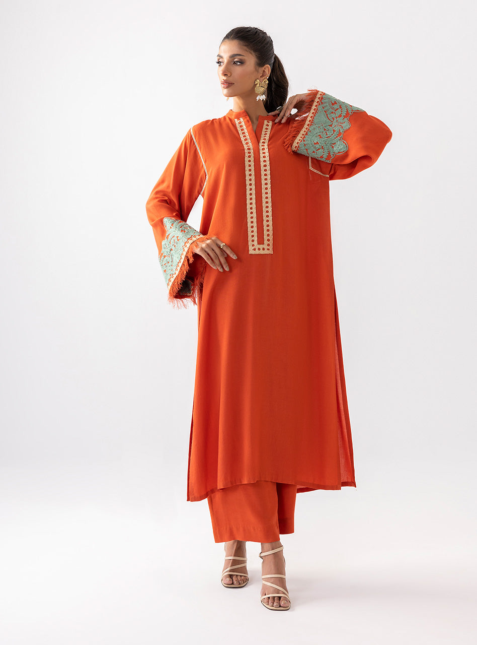 Zainab Chottani | Aara Casual Pret | Pumpkin Opal -  Zainab Chottani Ladies Clothes - Original Designer Dress - House of Maryam