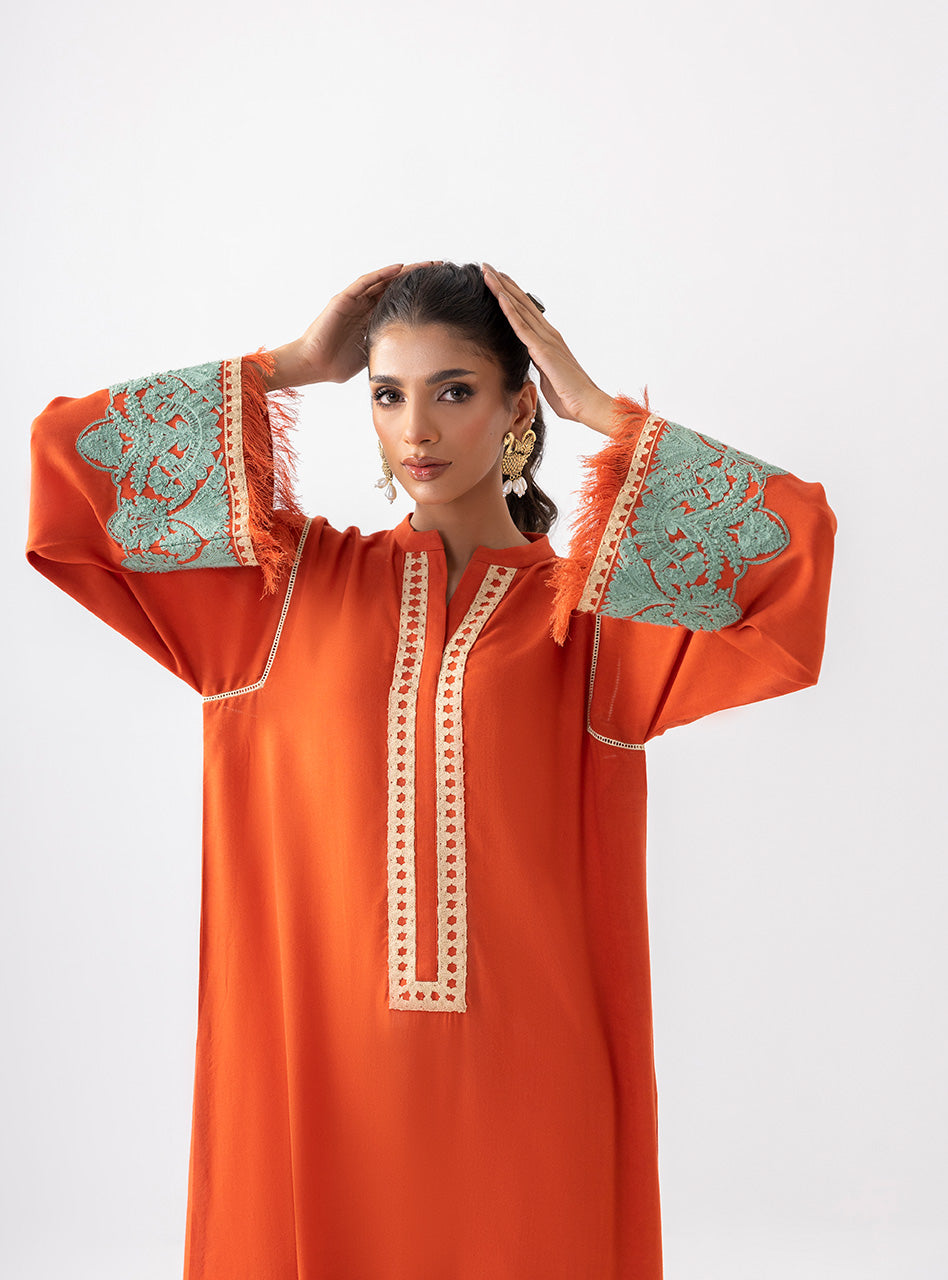 Zainab Chottani | Aara Casual Pret | Pumpkin Opal -  Zainab Chottani Ladies Clothes - Original Designer Dress - House of Maryam