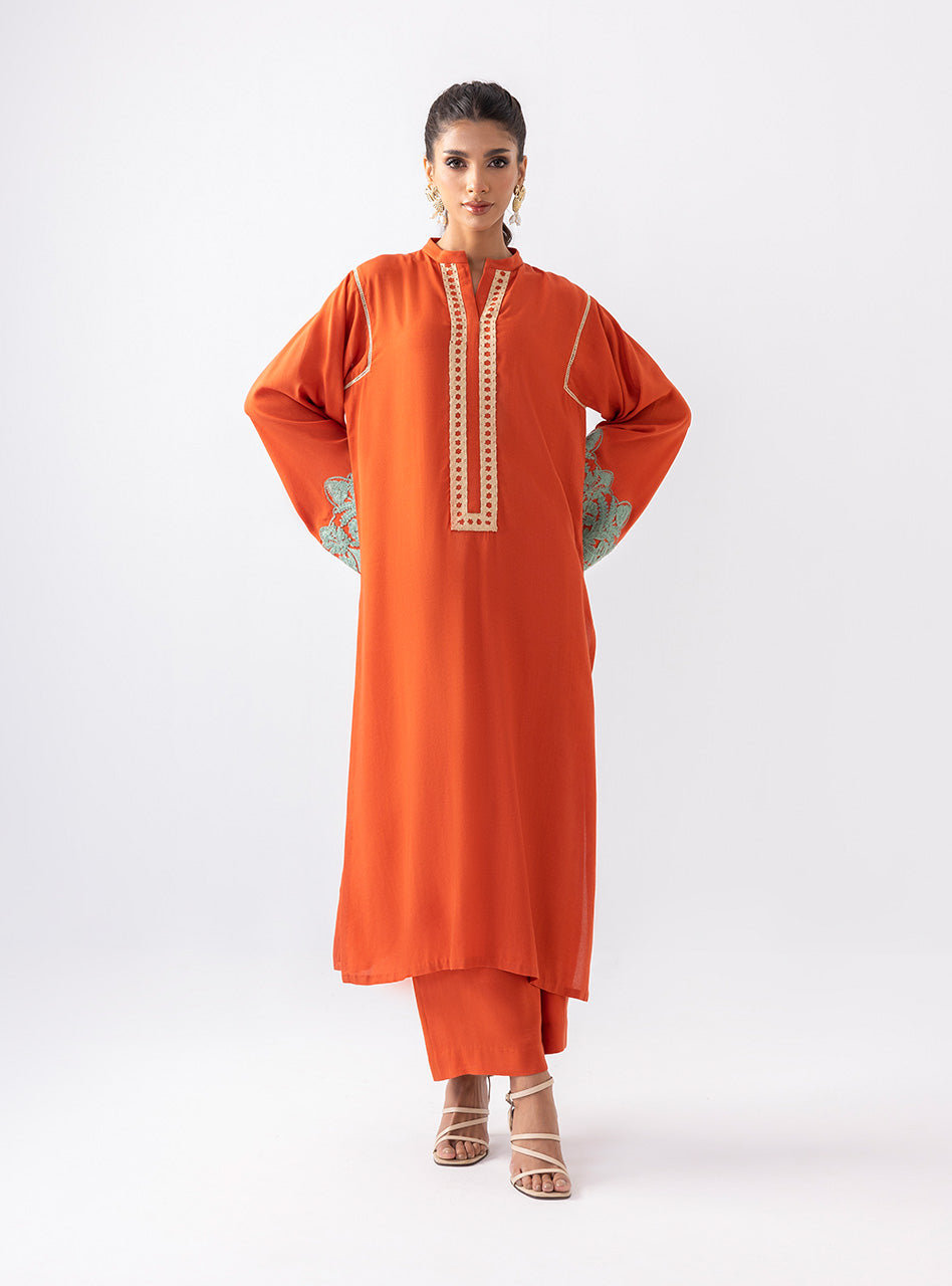 Zainab Chottani | Aara Casual Pret | Pumpkin Opal -  Zainab Chottani Ladies Clothes - Original Designer Dress - House of Maryam