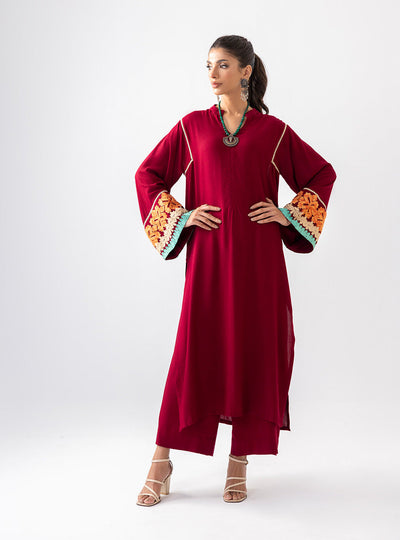 Zainab Chottani | Aara Casual Pret |  Divine Maroon -  Zainab Chottani Ladies Clothes - Original Designer Dress - House of Maryam