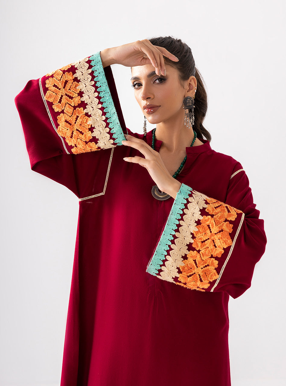 Zainab Chottani | Aara Casual Pret |  Divine Maroon -  Zainab Chottani Ladies Clothes - Original Designer Dress - House of Maryam