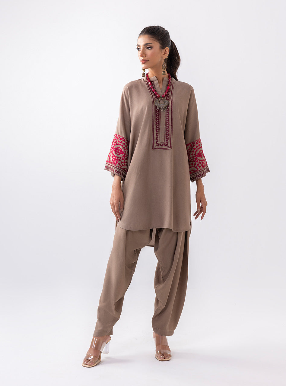 Zainab Chottani | Aara Casual Pret |  Sandy Beige -  Zainab Chottani Ladies Clothes - Original Designer Dress - House of Maryam