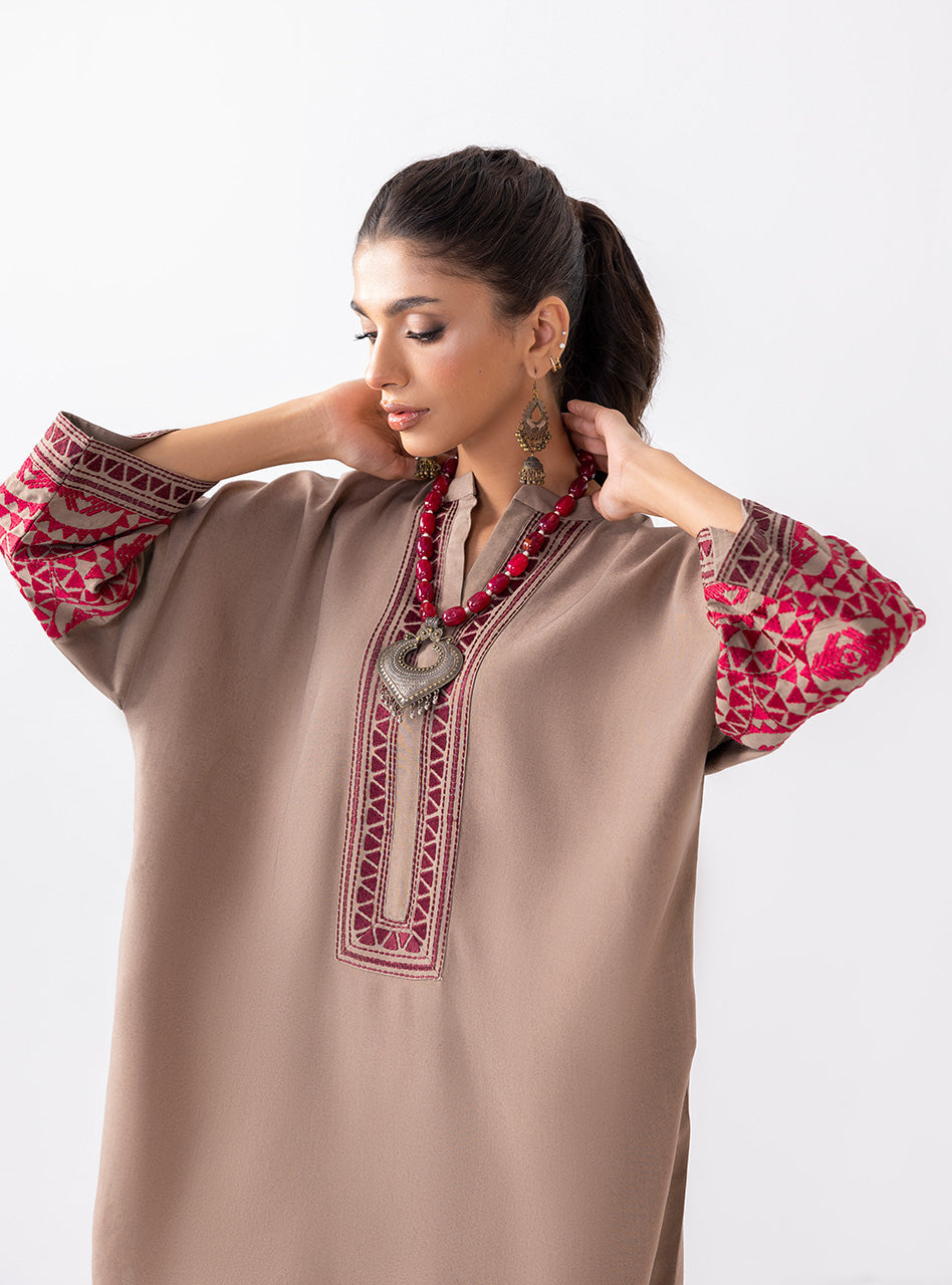 Zainab Chottani | Aara Casual Pret |  Sandy Beige -  Zainab Chottani Ladies Clothes - Original Designer Dress - House of Maryam