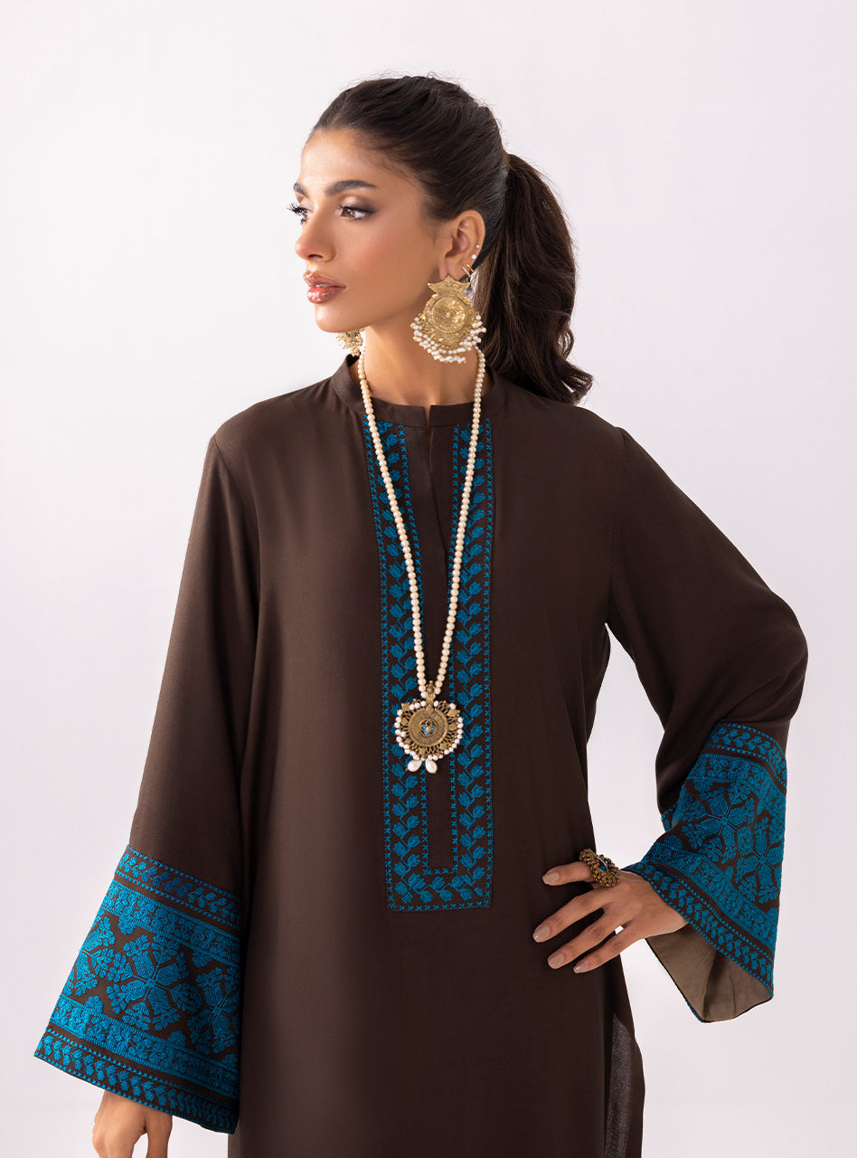 Zainab Chottani | Aara Casual Pret | Dark Chrome -  Zainab Chottani Ladies Clothes - Original Designer Dress - House of Maryam