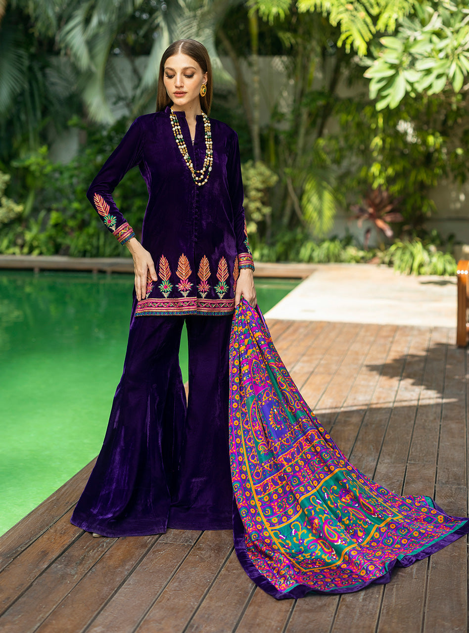 Zainab Chottani | Makhmal Luxe Pret | Habibeh -  Zainab Chottani Ladies Clothes - Original Designer Dress - House of Maryam
