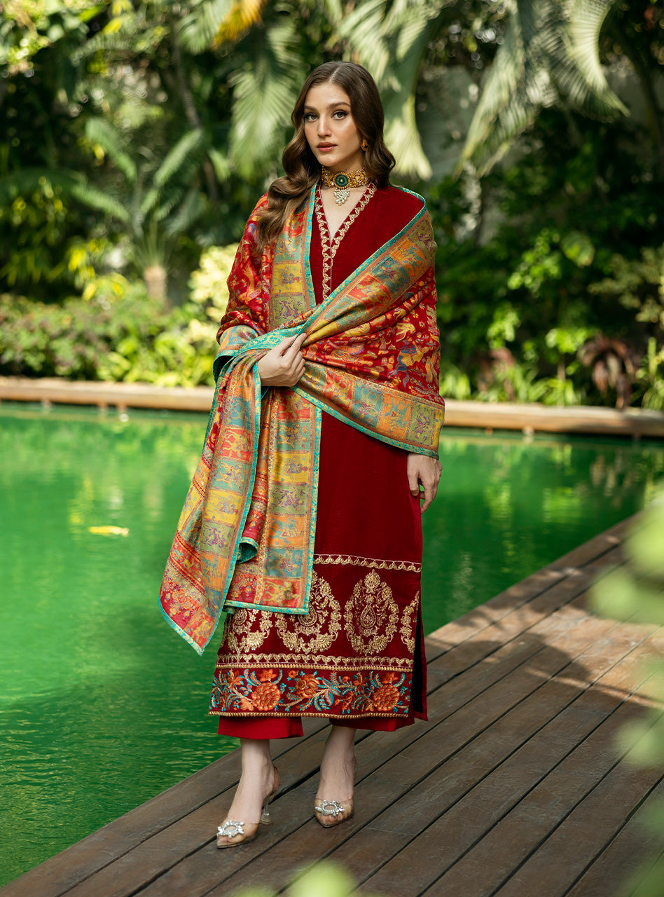 Zainab Chottani | Makhmal Luxe Pret | Ghermez -  Zainab Chottani Ladies Clothes -  House of Maryam