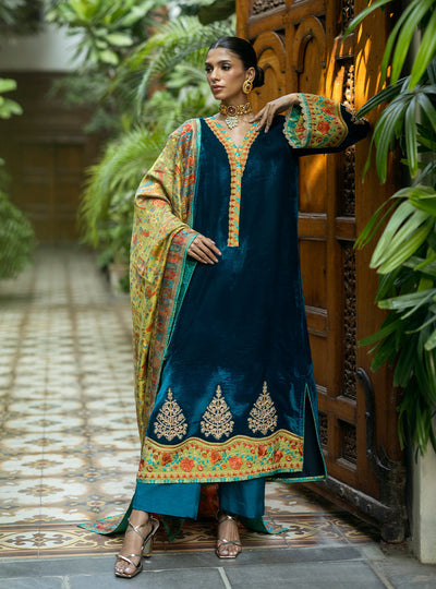 Zainab Chottani | Makhmal Luxe Pret | Soltani -  Zainab Chottani Ladies Clothes - Original Designer Dress - House of Maryam