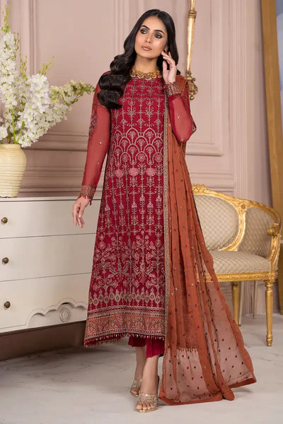 Zarif | Afreen Formals | ZA 08 GARNET -  Zarif Formal - Original Designer Dress - House of Maryam