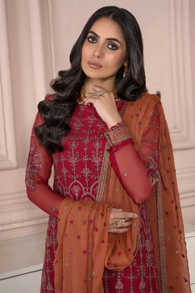 Zarif | Afreen Formals | ZA 08 GARNET -  Zarif Formal - Original Designer Dress - House of Maryam