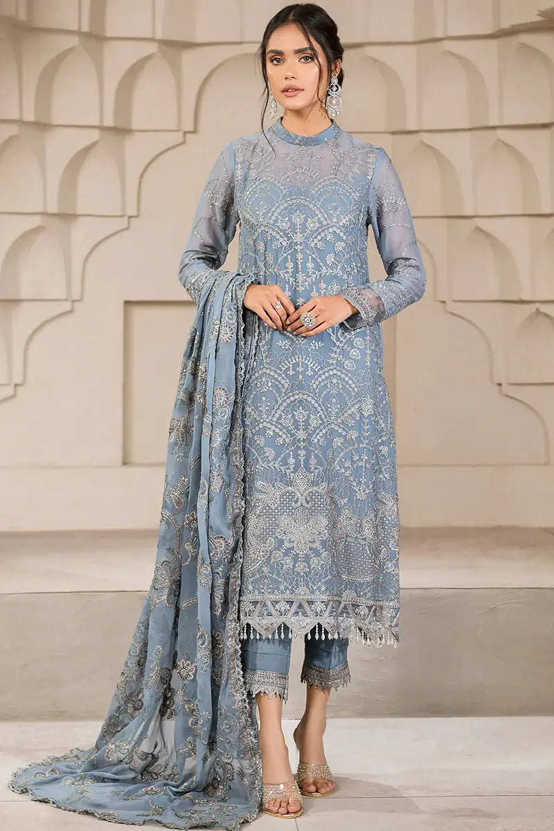 Zarif | Falak Formals | ZF 05 BLUE BELL by Designer Zarif - House of Maryam - Pakistani Designer Ethnic Wear in {{ shop.shopifyCountryName }}