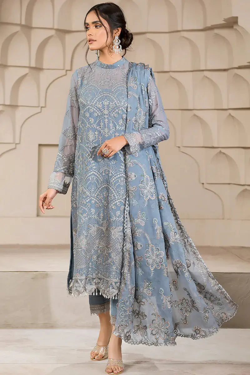 Zarif | Falak Formals | ZF 05 BLUE BELL by Designer Zarif - House of Maryam - Pakistani Designer Ethnic Wear in {{ shop.shopifyCountryName }}