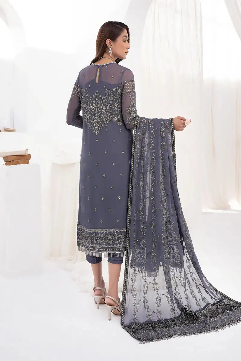 Zarif | LA CELESTE LUXURY Formals | ZLC 08 DUSTY TEAL by Designer Zarif - House of Maryam - Pakistani Designer Ethnic Wear in {{ shop.shopifyCountryName }}