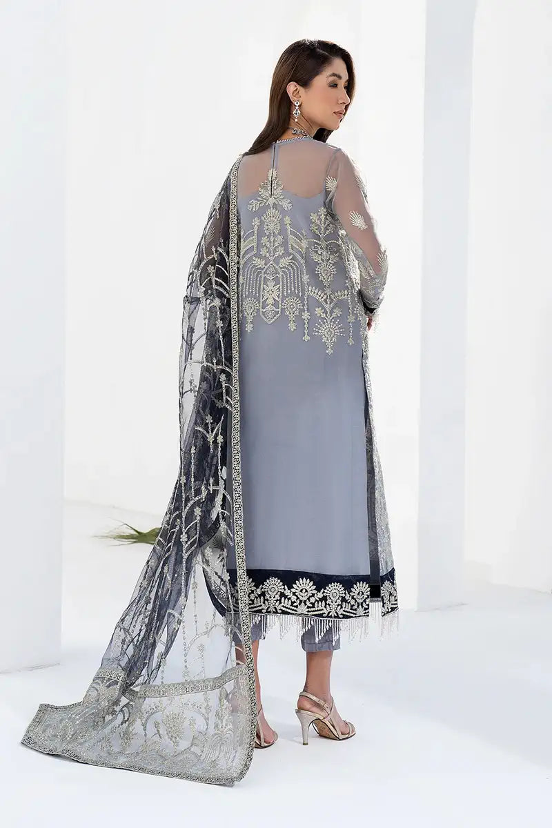 Zarif | LA CELESTE LUXURY Formals | ZLC 05 ASH GREY by Designer Zarif - House of Maryam - Pakistani Designer Ethnic Wear in {{ shop.shopifyCountryName }}